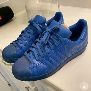 Adidas Superstar Adicolour Lace Up Blue Leather